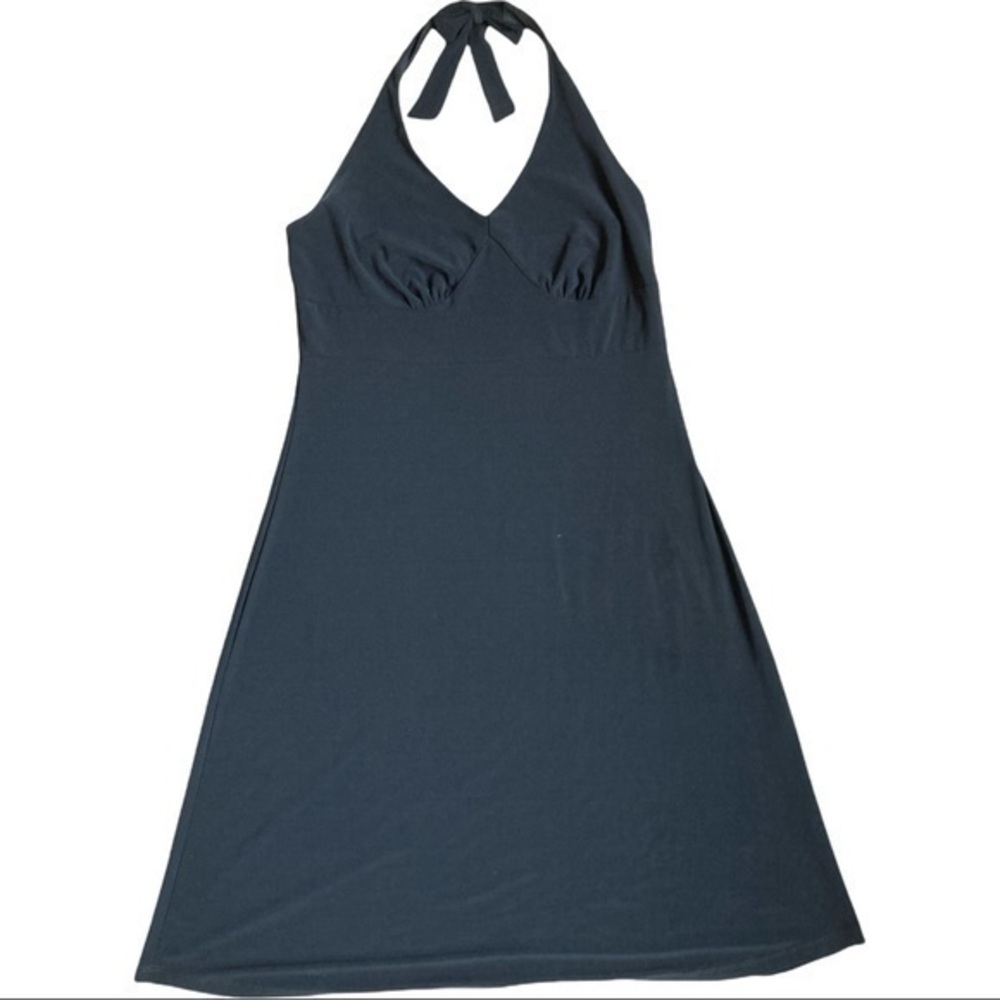 Perseption size medium black dress strapless ties behind the neck